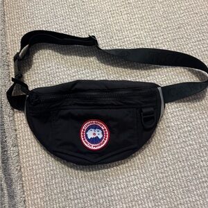 Canada Goose Black Belt Bag with Logo Patch
